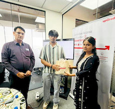 upGrad Indore Office - student and parents with the counselling team after their study abroad session